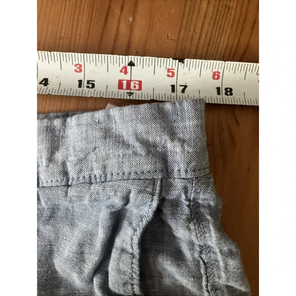 Banana Republic BR 100% Linen Chino Shorts Blue Mens Sz 35